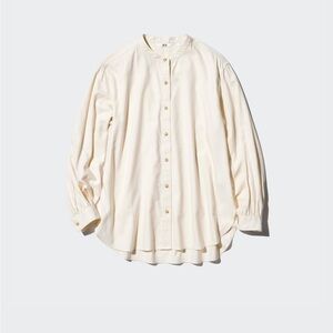 Uniqlo Cream Long Sleeve Tunic Blouse